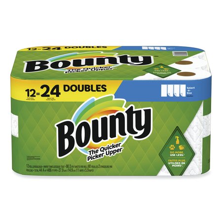 Bounty Bounty Select-A-Size Perforated Household Roll Paper Towels, 2 Ply, 98 Sheets, 48.18 ft, White 08664